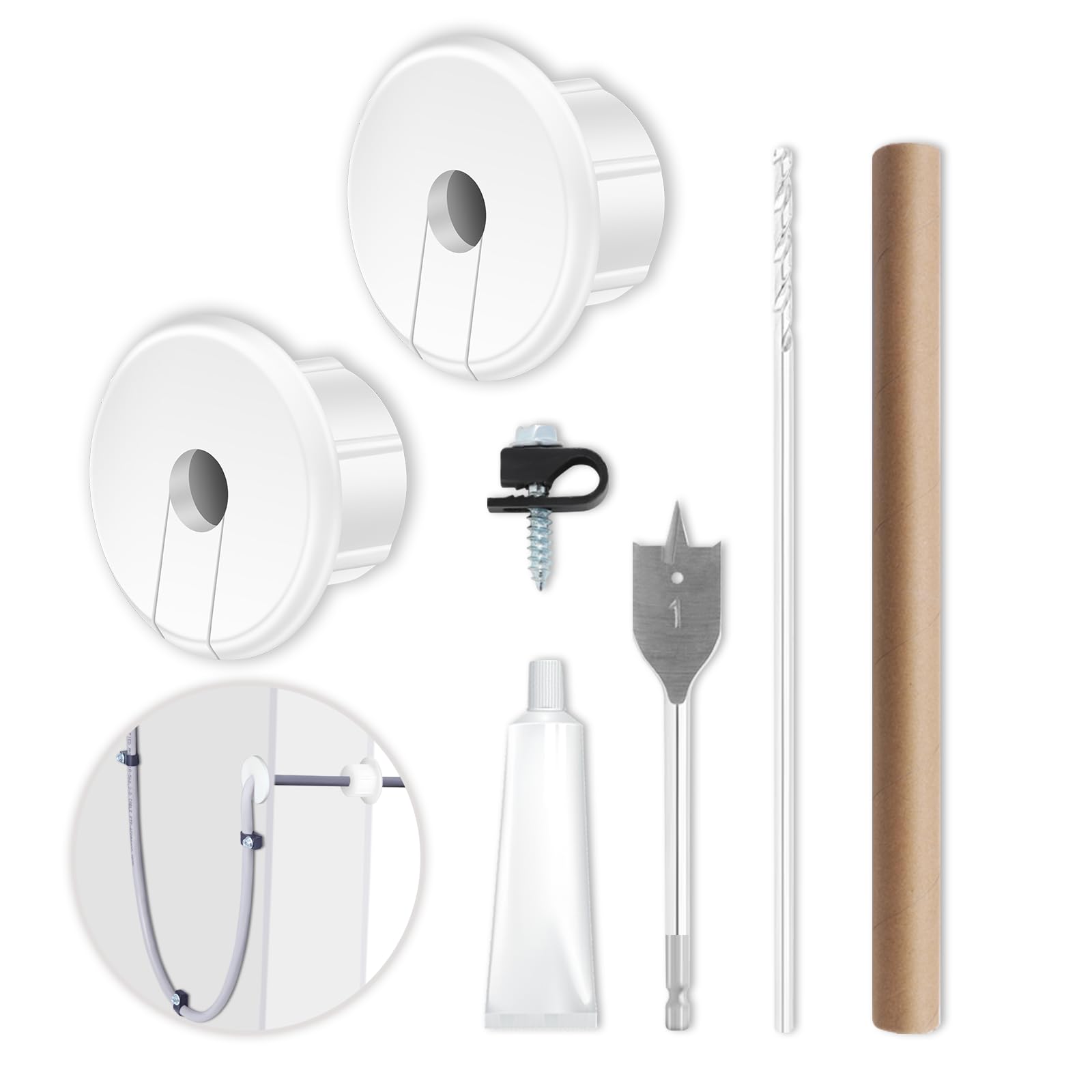 Cable Routing Kit for Starlink 1Inch Wall Hole, 2Piece SnapOn Sleeve