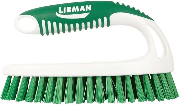 2 1/2 in W Scrub Brush, Stiff, 5 1/2 in L Handle, 7 in L Brush, Green, Polypropylene, Santoprene - 1 Each