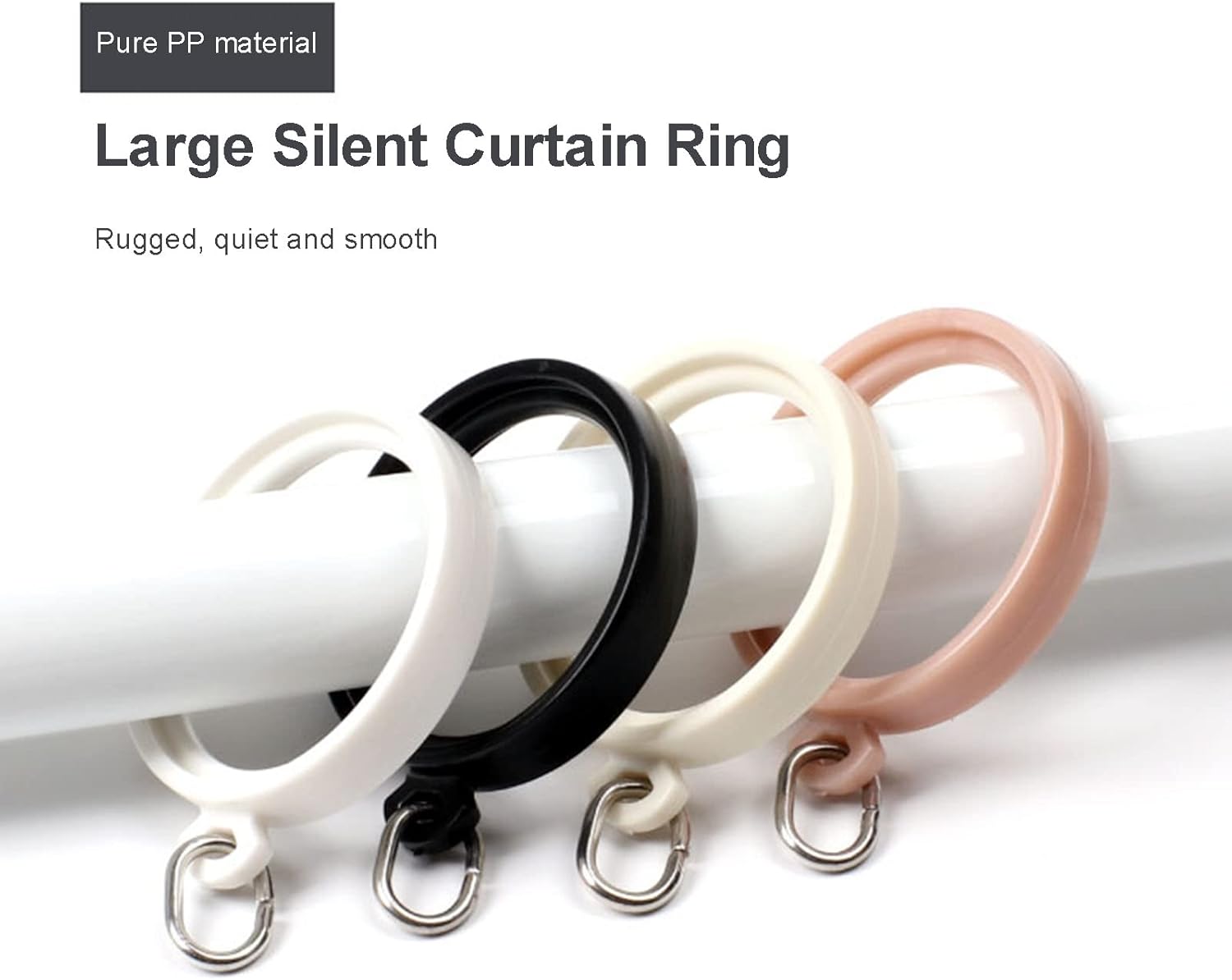 20 PCS Shower Curtain Hooksglide Easily on Bathroom Shower Rod Round Shower Rings for Bathroom Shower Rods Curtains,b (B)