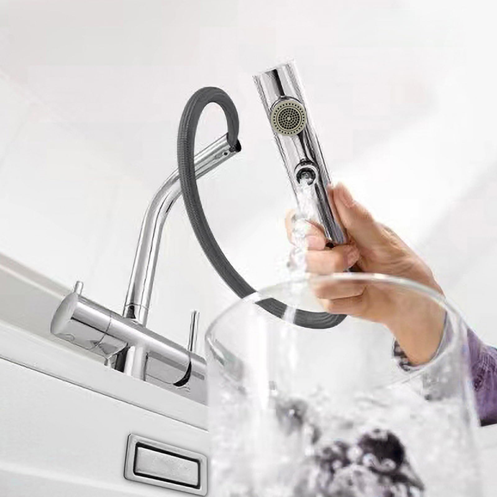 Küchenarmatur mit schwenkbarem Auslauf für Trinkwasser und Filtration