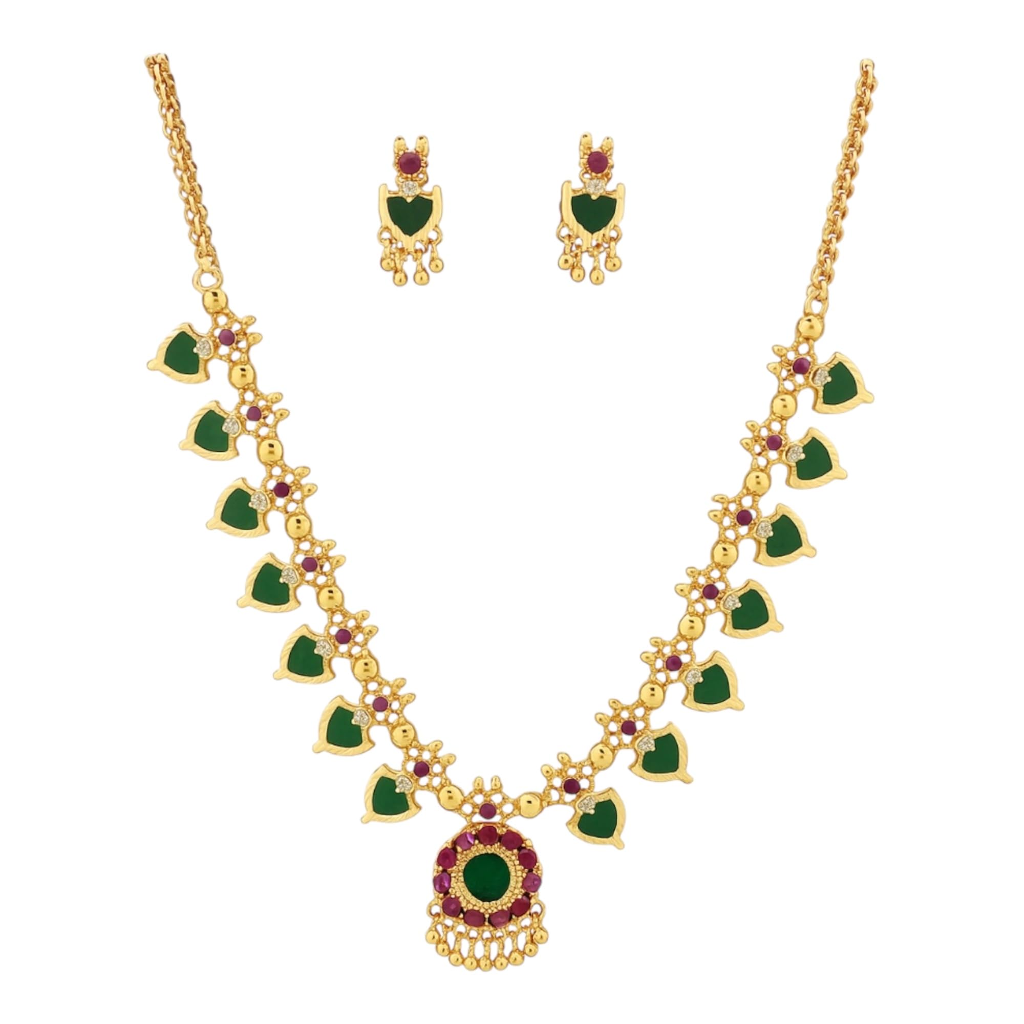 Terracotta mango Necklace and jhumka earrings,Long necklace 100% handmade-image-37