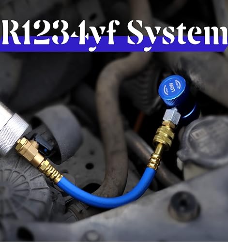 Miniatura 9 de Kit de inyector de tinte de aceite de CA R134A y R1234YF y R410A con acoplador rápido R134A R1234YF Acoplador rápido Adaptador R410A 2 comprobadores