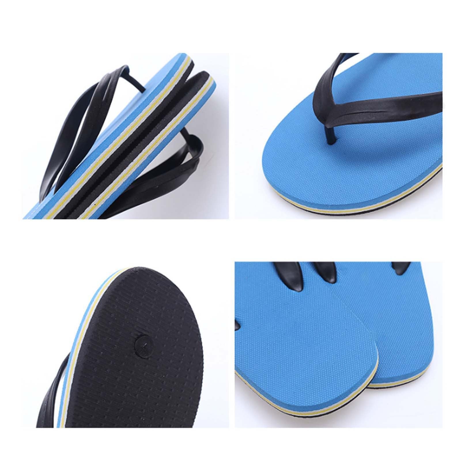 MMRTDJDR Generisch Zapatillas de baño de para Hombre para el Tiempo Libre, cómodas Sandalias de Playa monocromáticas con Suela Plana y Puntera