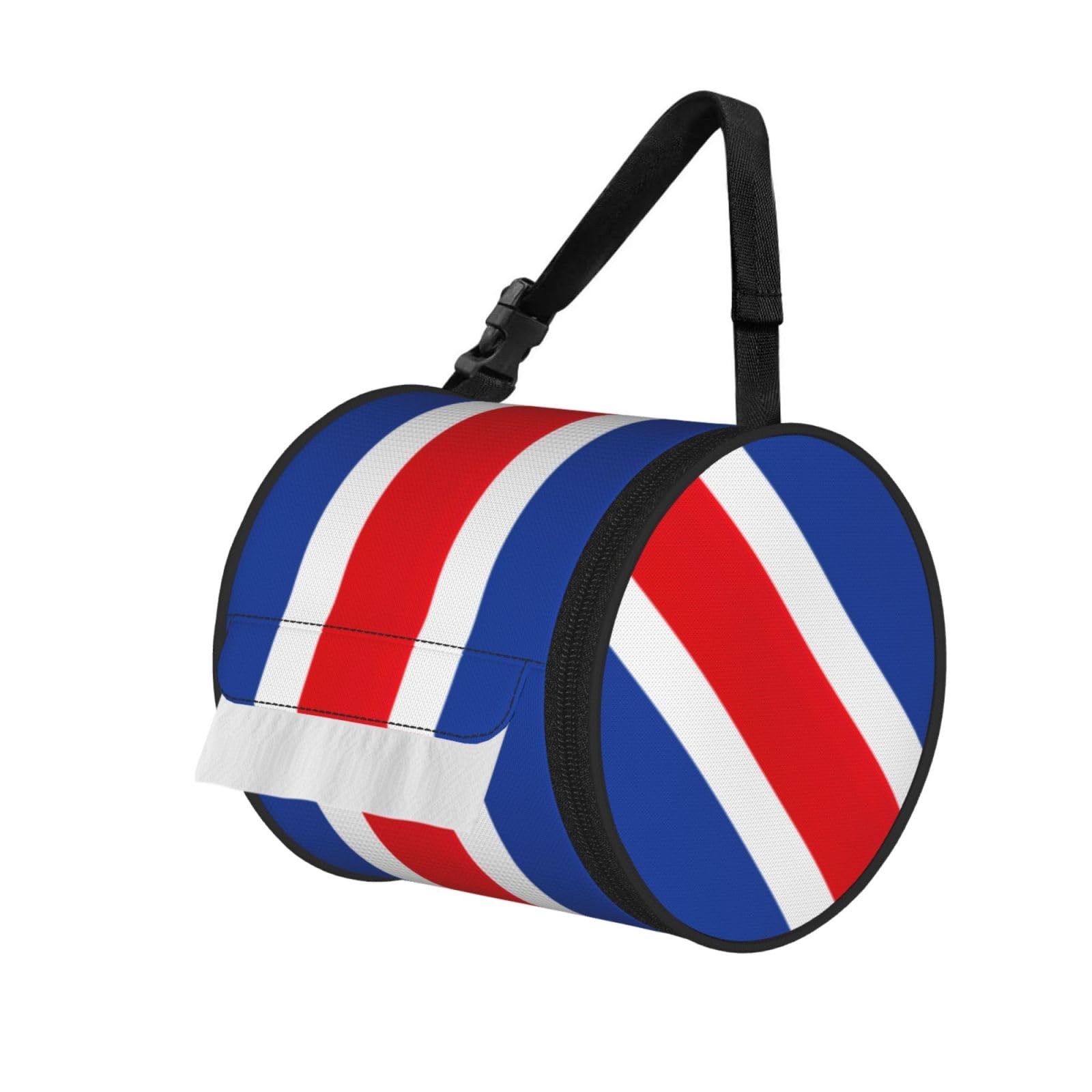 Flag Of Iceland Print Fashion Tissues Organizer Box, Hanging Tissue Holder For Purse Coins For Car Office Daily Outing