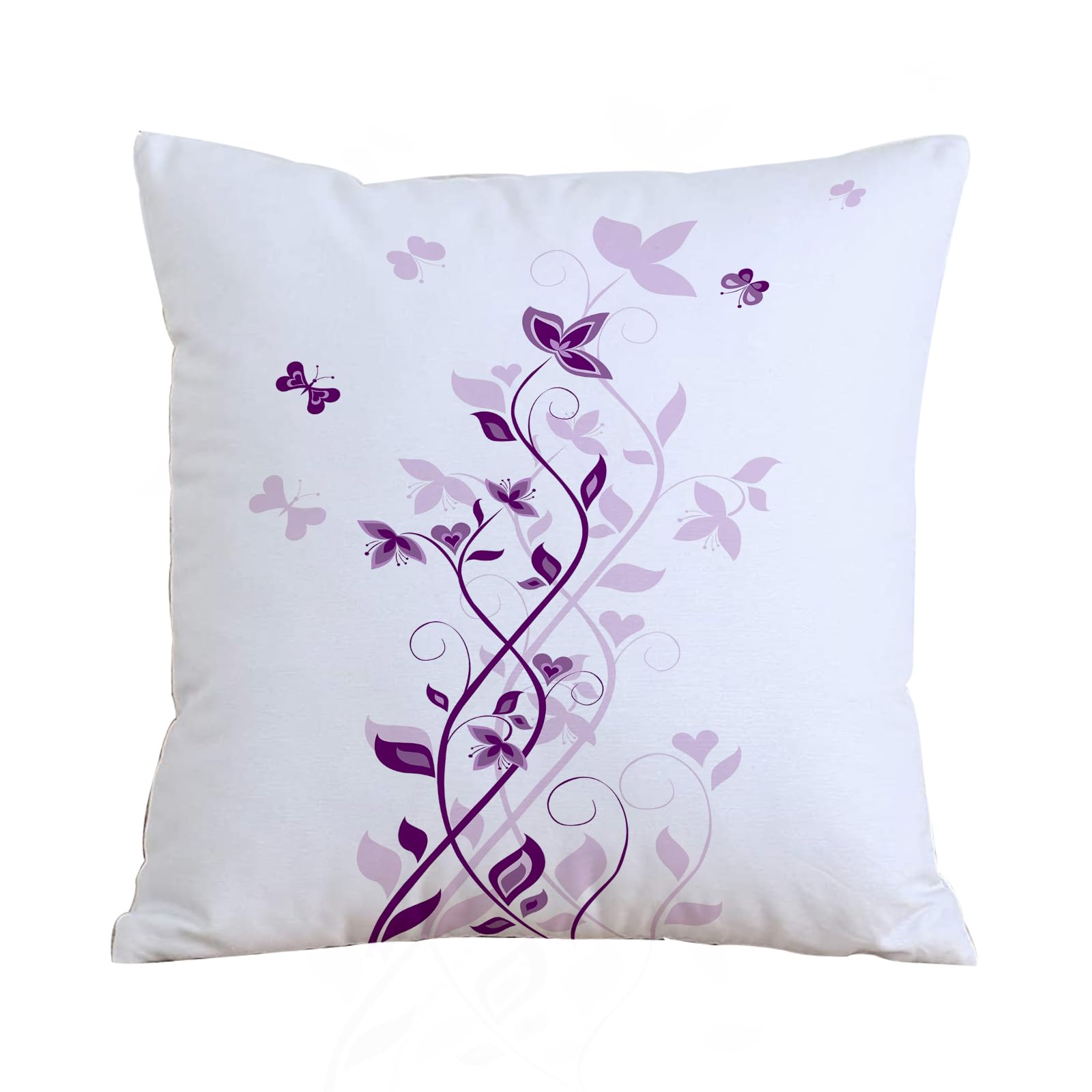 AELKSP Cushion Cover Decorations Pillow Cover Home for Livingroom Couch Sofa Decor Throw Pillow Case Gifts,Violet tree, Violet, Persian, Lilac flowers with butterfly, ornamental pla,16x16 in