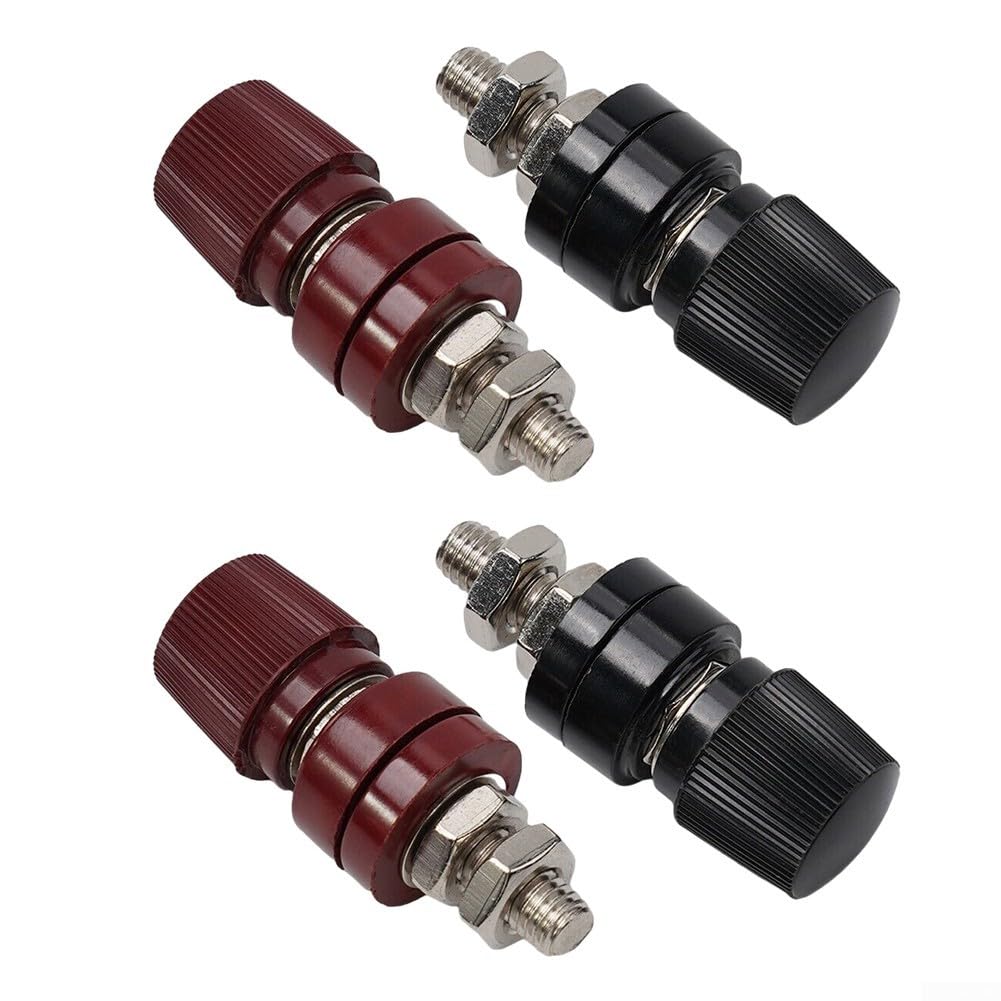 4 connettori maschio a vite 8 mm terminali in ottone isolati per batteria rosso + nero