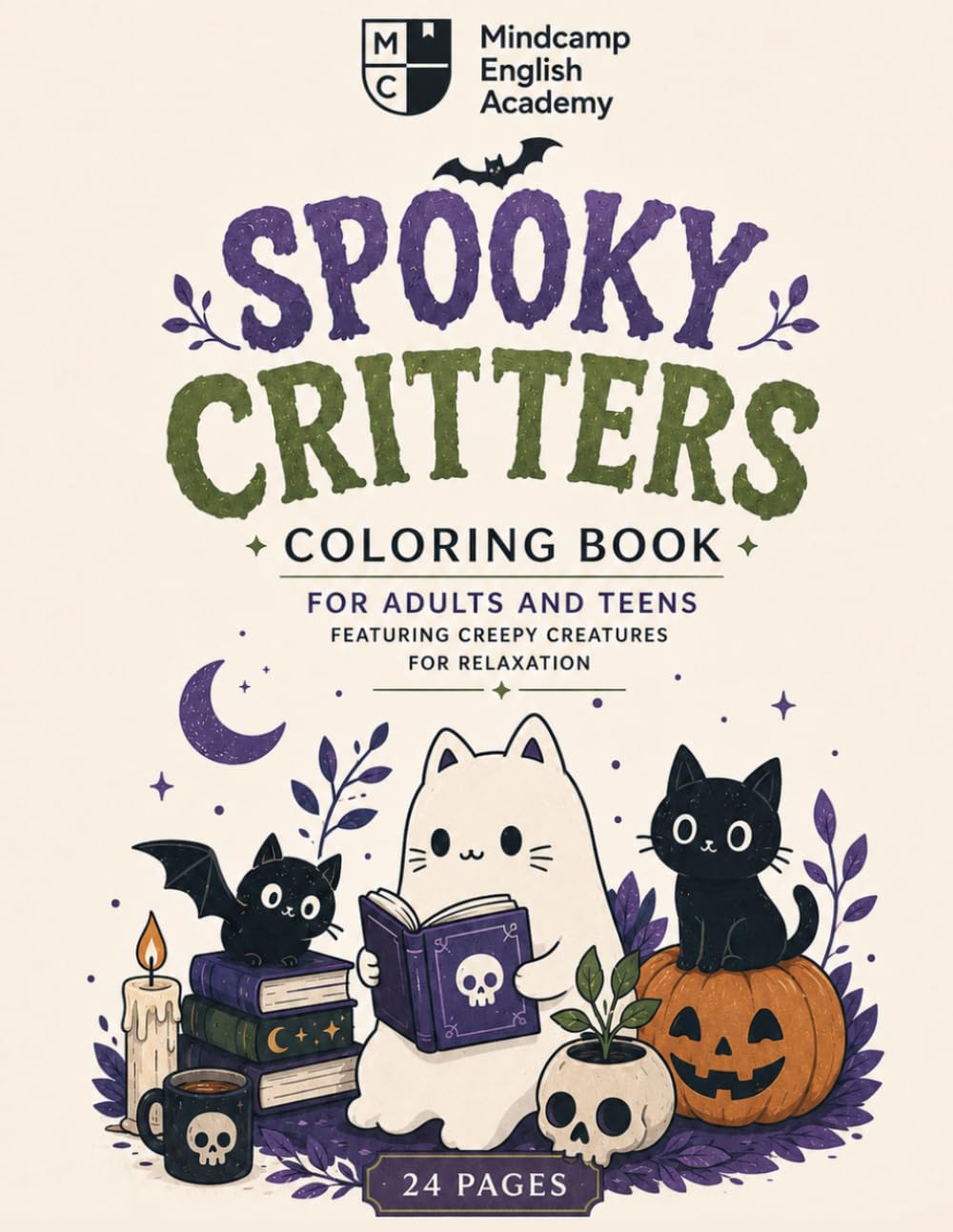 Spooky Critters: Coloring Book for Adults and Teens Featuring Creepy Creatures for Relaxation.
