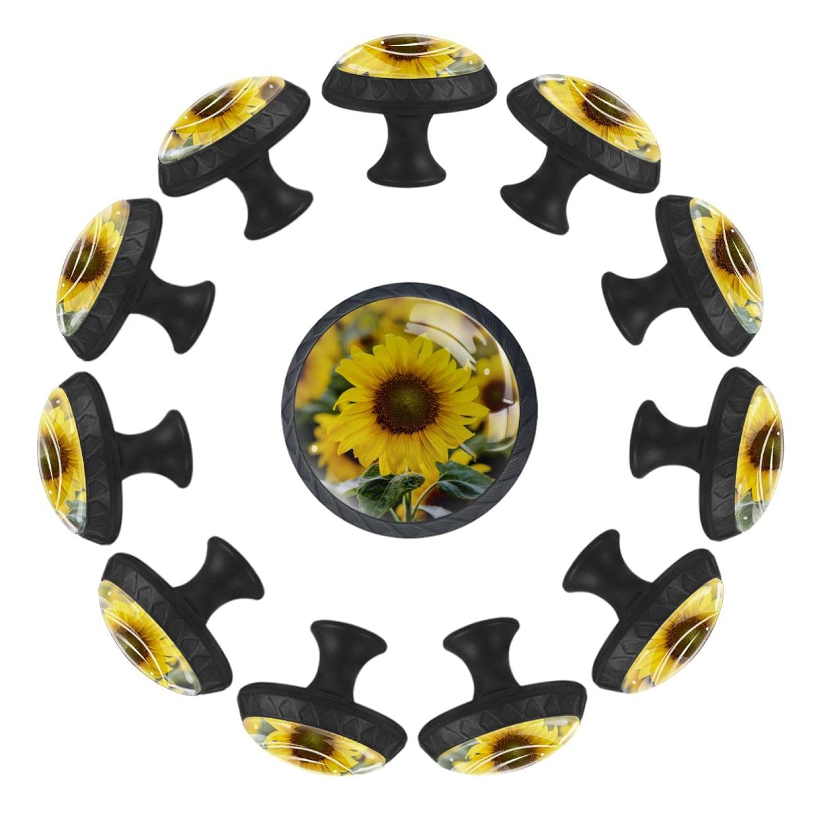 Boutons de tiroir tournesols 35 mm pour commode et meuble de chambre à coucher