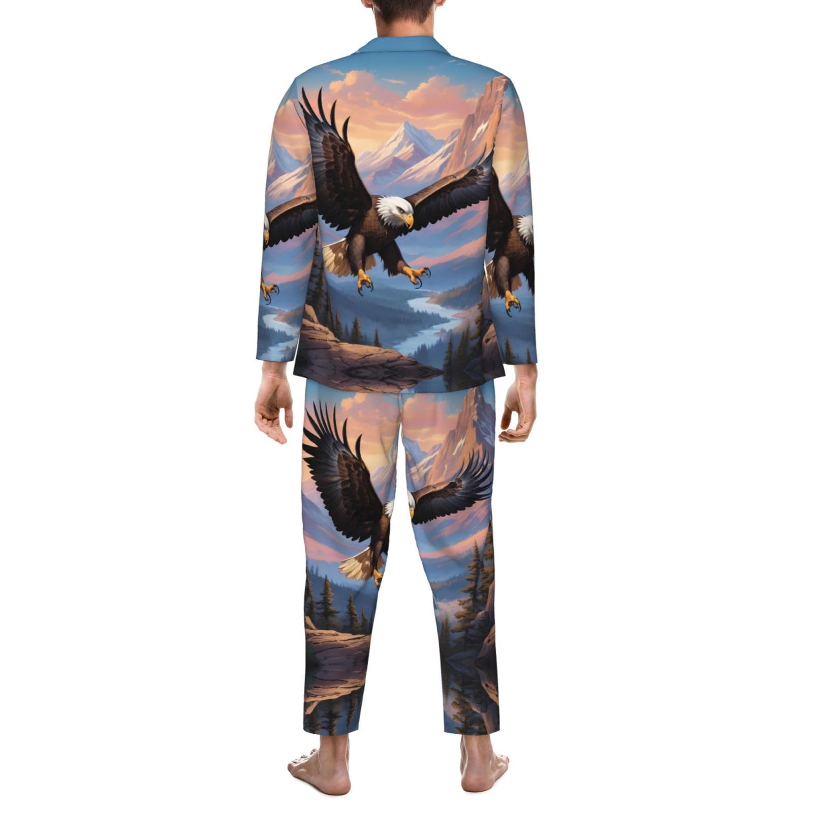 Soaring Eagle Ensemble pyjama à manches longues pour homme avec poches latérales pratiques