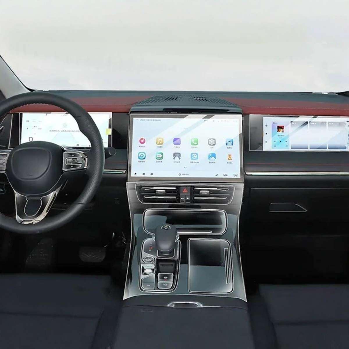 Car Interior Center Console Media Dashboard Navigation TPU Protector Film Anti-Scratch, for GAC Trumpchi E9 2024 2025 Accessories