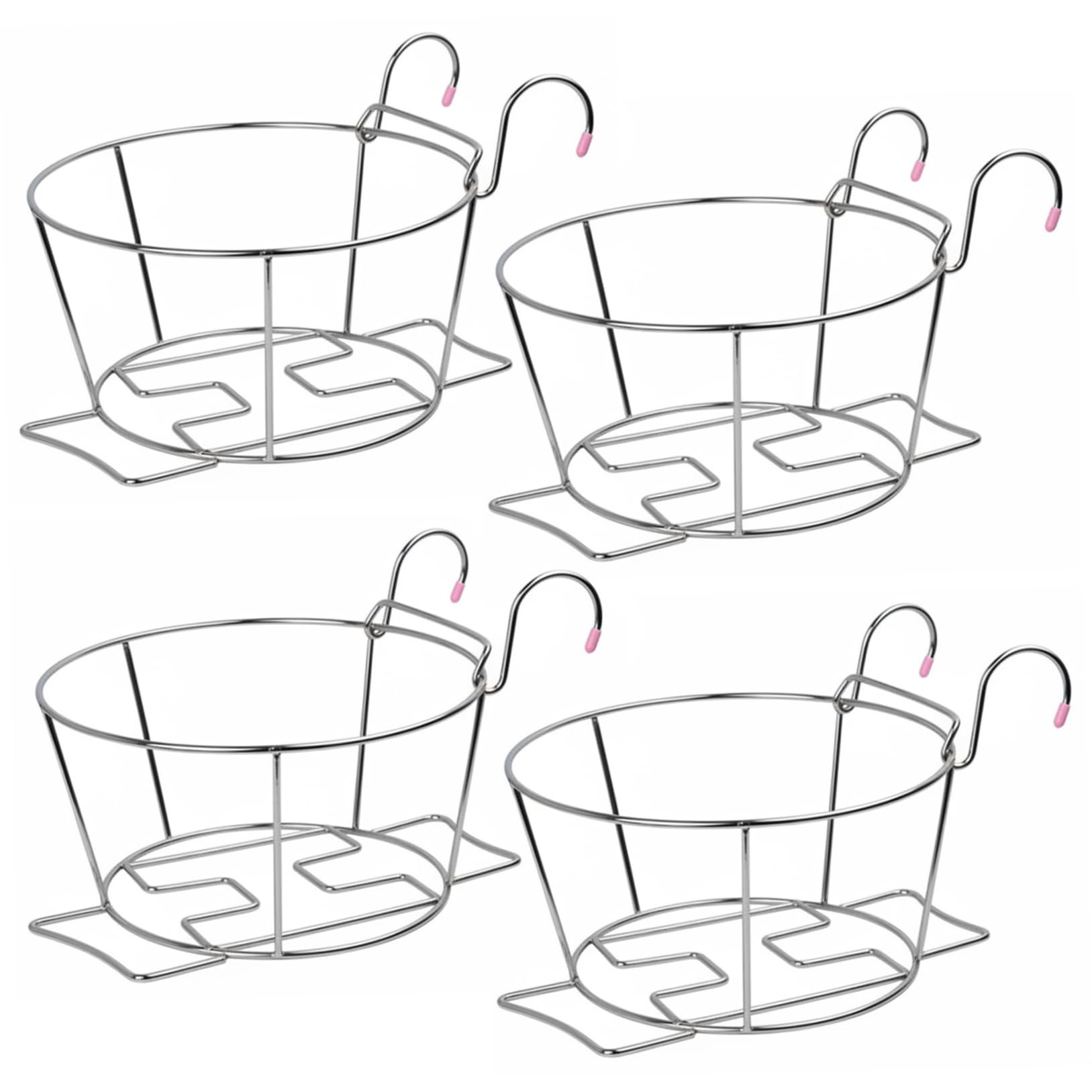 Pièges pour balustrade de plantes avec crochets pour orchidée sur rebord de terrasse en acier