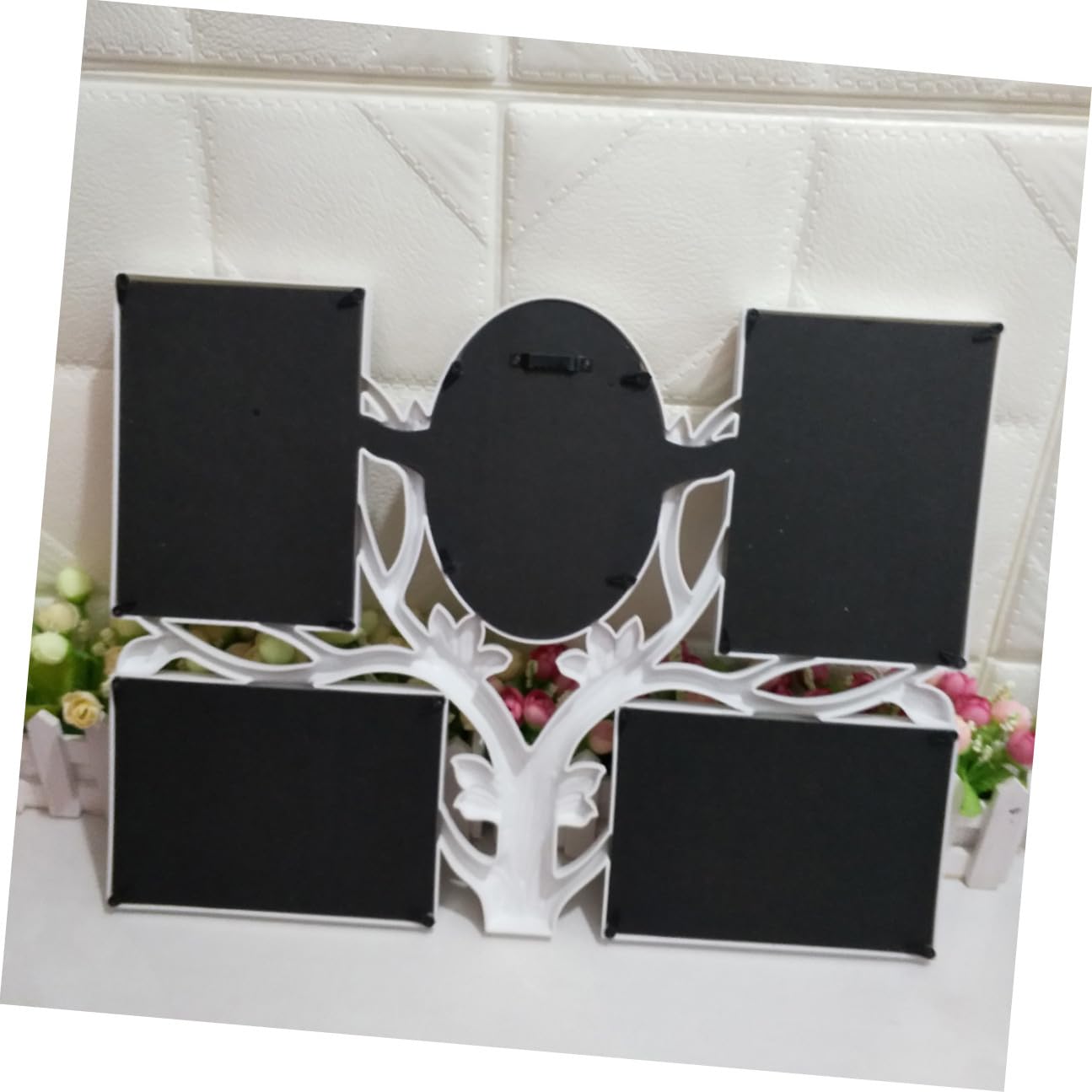 Cornice Porta Foto a Forma di Albero da Parete in Pvc Bianco, Decorazione Creativa Protezione Foto e Funzione Appesa per Camera e Casa