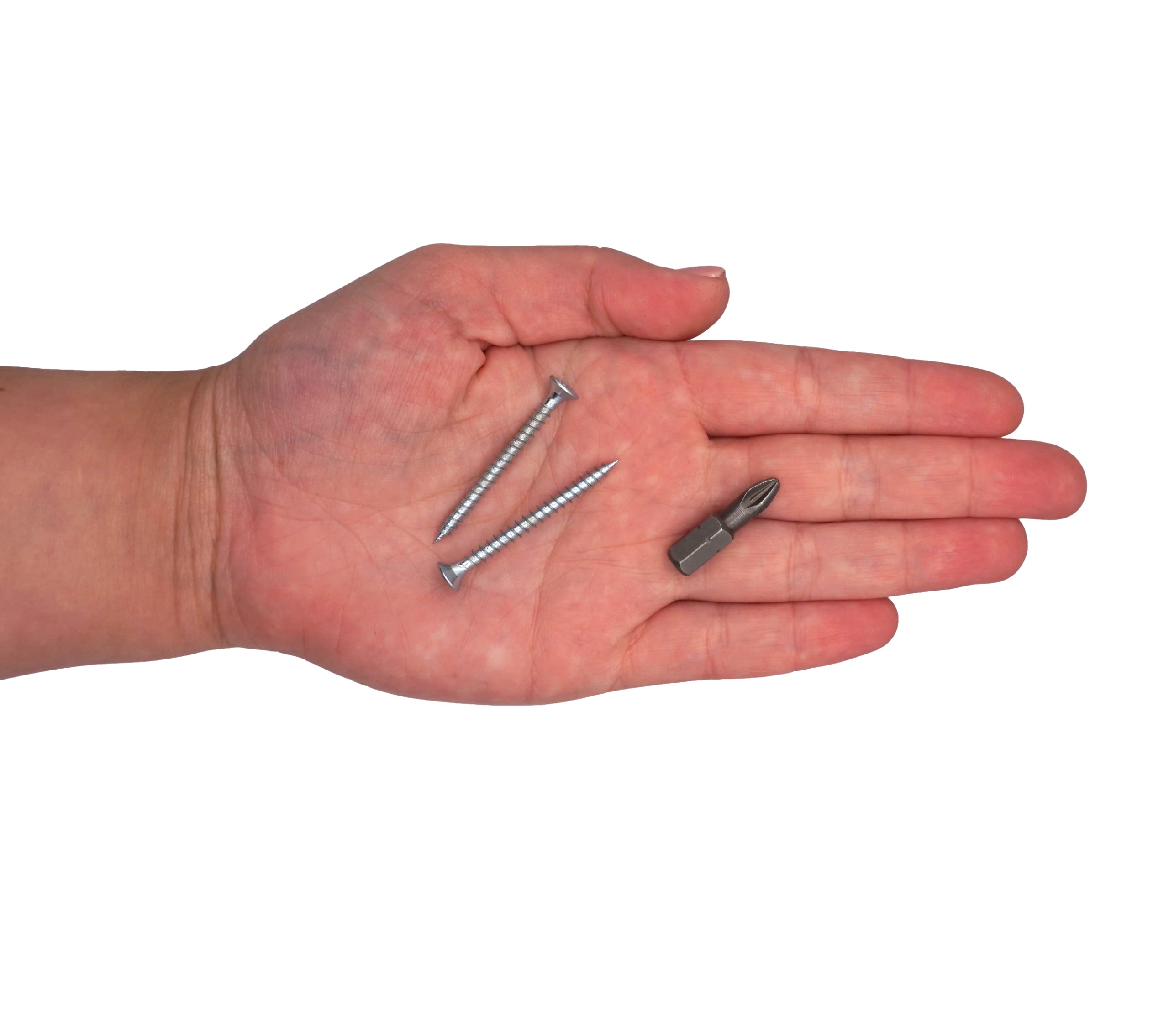 SKIR'CO (Pack of 100 pcs) Zinc Plated Steel 3.5 x 40 mm Silver Wood Screws, Pozidriv Countersunk Head, Chipboard Screws - Image 4