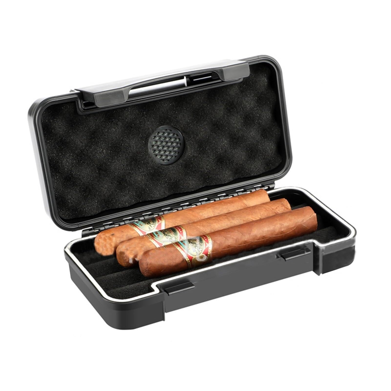 Travel Cigar Humidor Case with Humidifier Portable Cigar Humidor for 3-5 Cigars Waterproof Airtight and Crushproof Cigar Box