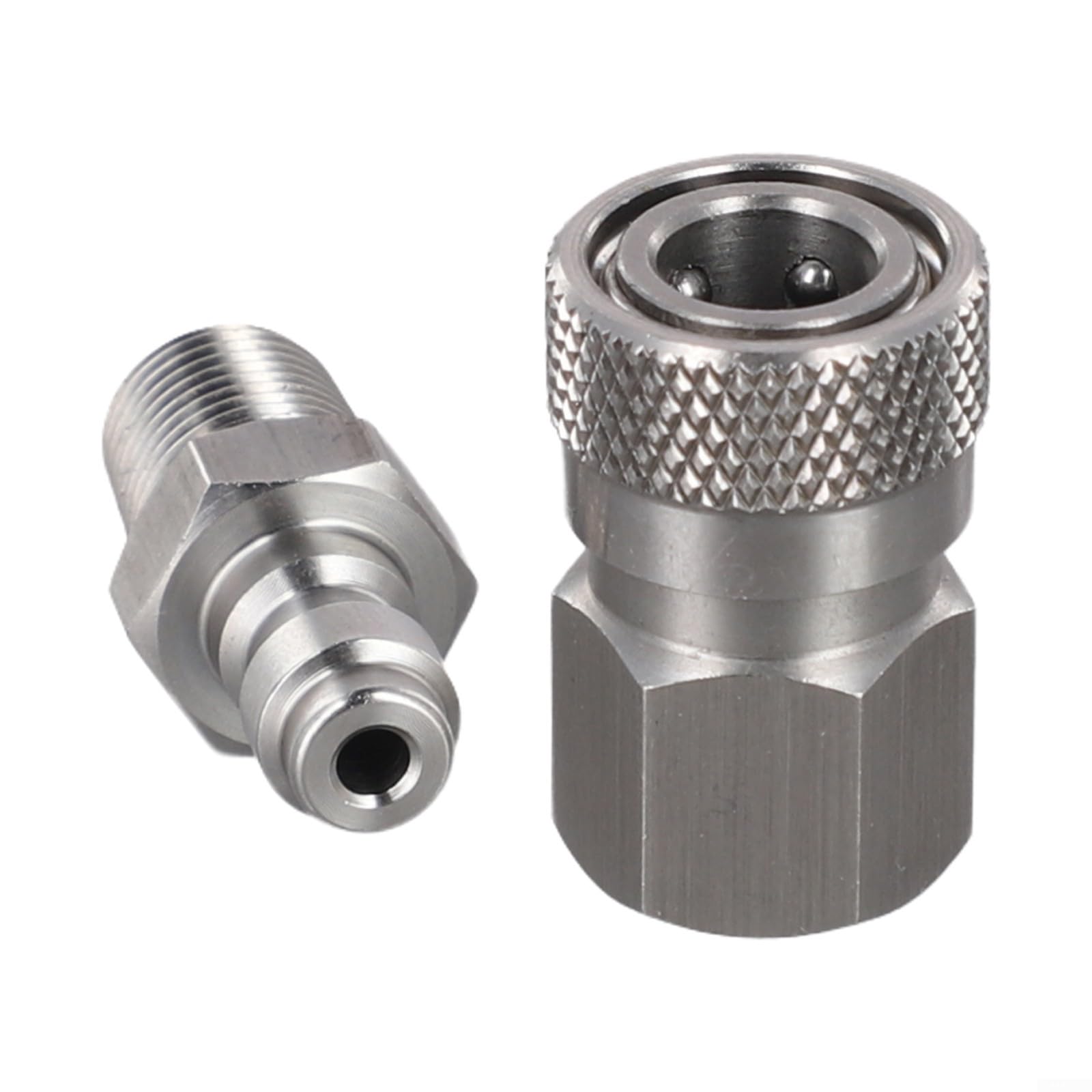Stainless Steel Quick Release Connector Set 8mm 1/8 NPT Thread Male Female Adapter 3000 PSI Working Pressure Air Pipe Fittings PCP Maintenance Tool Silver
