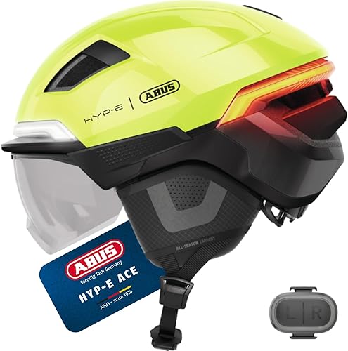 ABUS Casque de vélo HYP-E ACE - avec feu avant, feu arrière et clignotant - avec