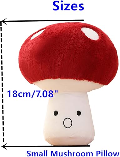 Miniatura 9 de Cojín de peluche creativo 3D con diseño de hongos para sofá y cama de coche y cama, diseño de hongos sorpresa (10.3 pulgadas)
