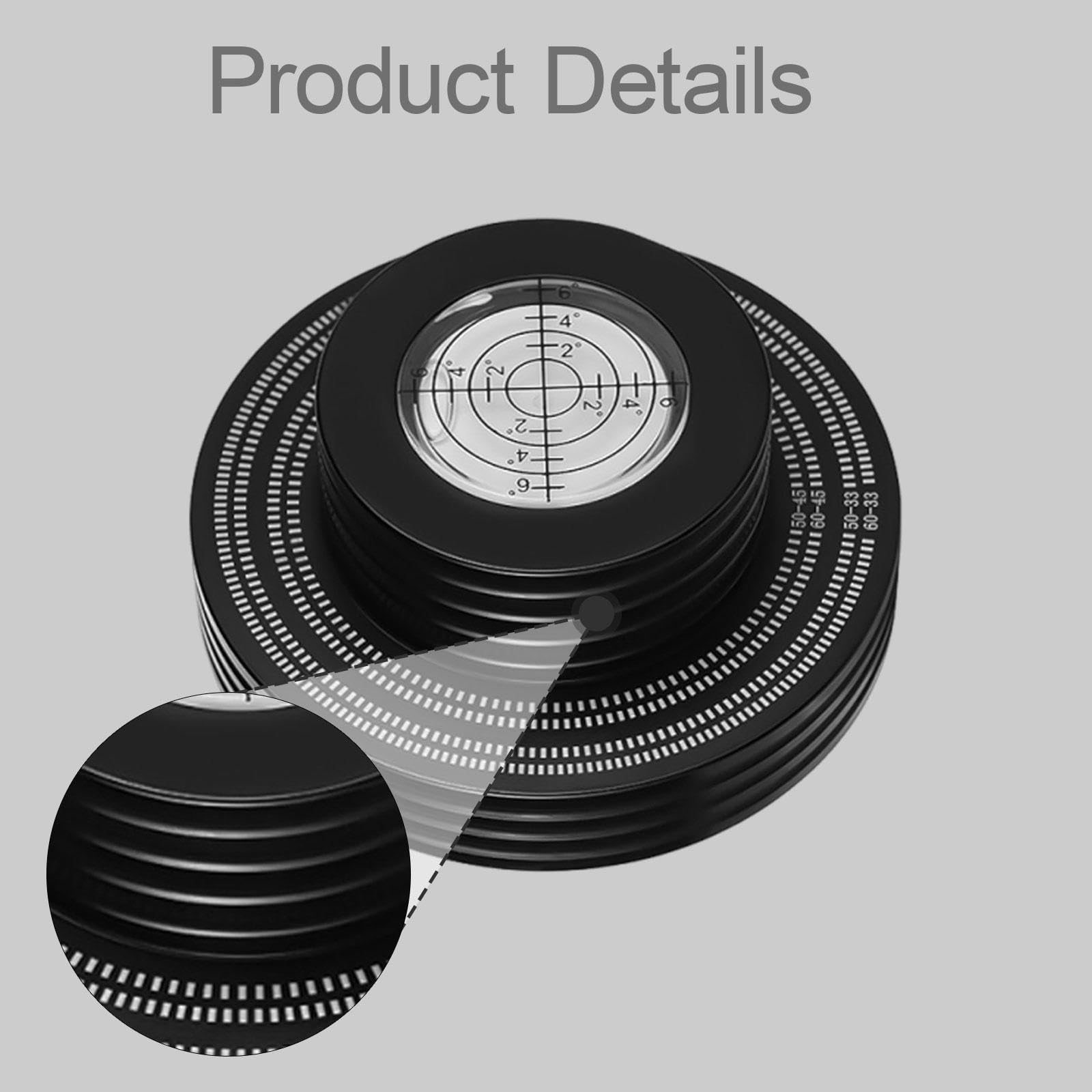 predolo Stabilizzatore di Peso per Dischi in Vinile, stabilizzatore per, Resistente, Robusto, ad Alte Prestazioni con a Bolla in Alluminio, Nero
