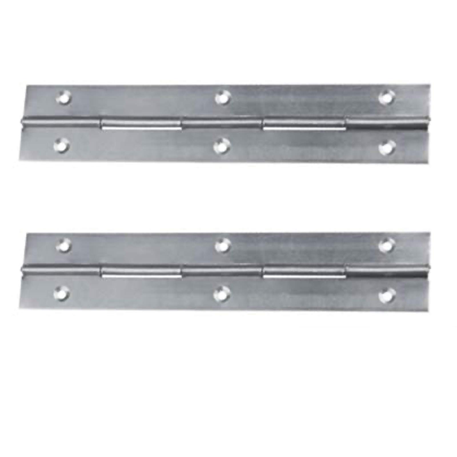 Bmf Direct White 2X 1M (1000Mm) Continuous Steel Metal Piano Hinge Strap Multi Colours With Holes By Bmf Direct® (Steel)