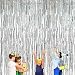 TSHAOUN Paquete de 2 Cortinas Brillantes con Flecos de Aluminio 3ft X 8.3ft Cortinas MetáLicas de Oropel Para Cumpleaños, Bodas, Fiestas, Navidad Decoraciones (Plata)