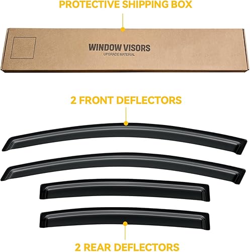 Miniatura 40 de Viseras de ventana para Toyota Camry 2007-2011, protectores de lluvia, deflector de ventilación, sombra humo oscuro 07 2008 2009 2010 11, con cinta
