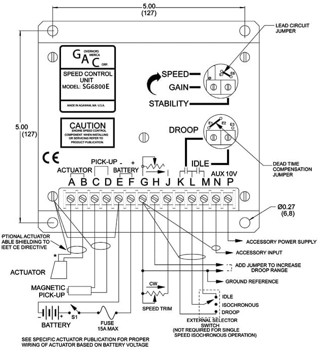 SG6800E Electric Speed Controller Engine Governor Board with Chip DC Motor Control Module Diesel Generator Accessories(ESD5131)