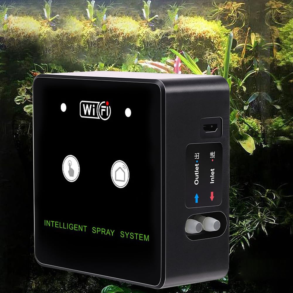 Inteligentny System Nawadniania Terrarium, Dysze Sprayowe 360 ​​° Regulowane Czasowe Kontrolowane Przez Czas Telefon Komórkowy Zdalny Terrarium, dla Zakładu Gadów (wielobarwność)