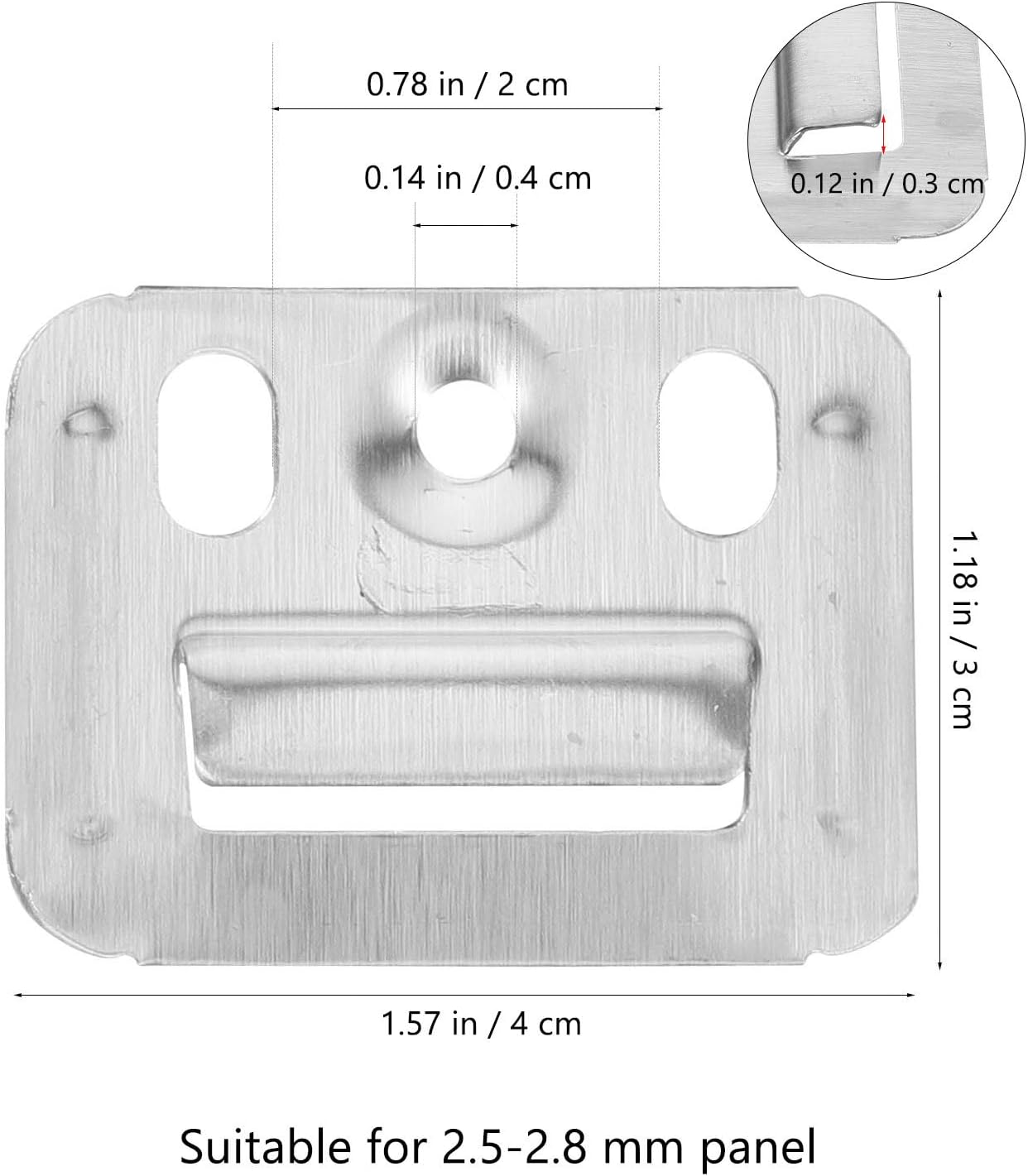 HEMOTON 100pcs Wall Buckle Interlocking Hanging Bracket Couch Clips Wall Panel Fixings Furniture Fixings Hanger Wall Panel Clips Wall Mounting Clips Stainless Steel Silver Clip