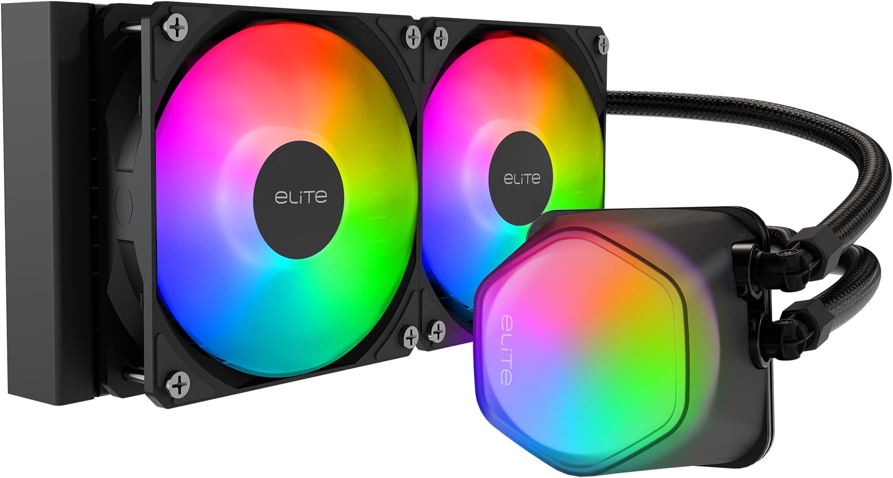 Cooler Master MasterLiquid ML240 Illusion Close-Loop AIO CPU Liquid Cooler, Translucent Dome, 3rd Gen Dual Chamber Pump, 240 Radiator, Dual MF120 Halo for AMD Ryzen/Intel 1200/1151