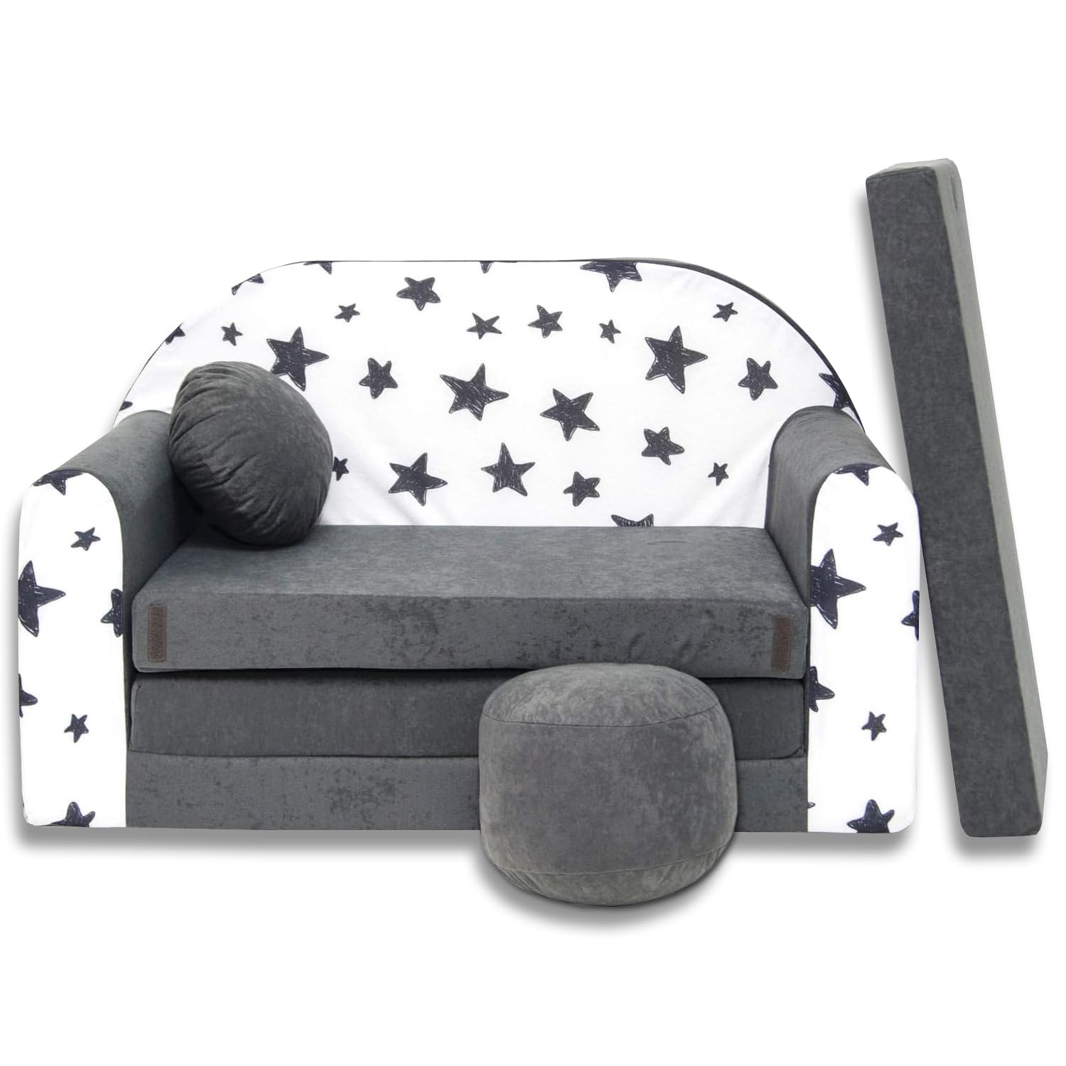 Kindersofa Kinder Couch mit Schlaffunktion ausklappbar 3in1 Kinder Sofa Spielsofa mit Bettfunktion Mädchen Jungen Sitzsack Minisofa Schlafsofa Kinderzimmer Schlafsessel (AC1)