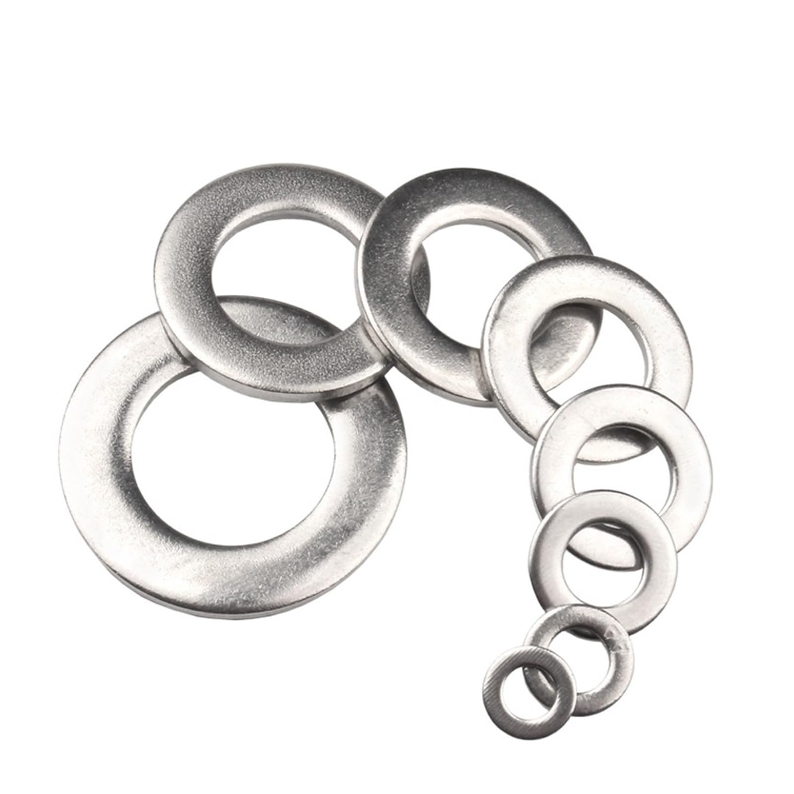 di metallo, Rondelle piatte, rondelle piane, guarnizioni in acciaio inossidabile 304, argento, misure multiple, confezione da 10 pezzi(M12 x 20Pieces)