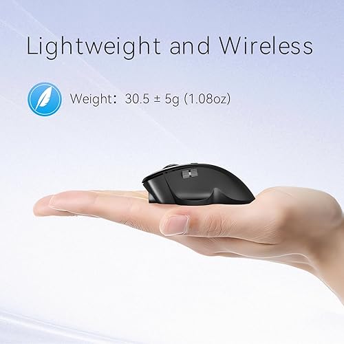 Miniatura 3 de Uiosmuph Mini ratón inalámbrico Bluetooth para viajes, mouse de computadora recargable silencioso para computadora portátil, pequeño portátil