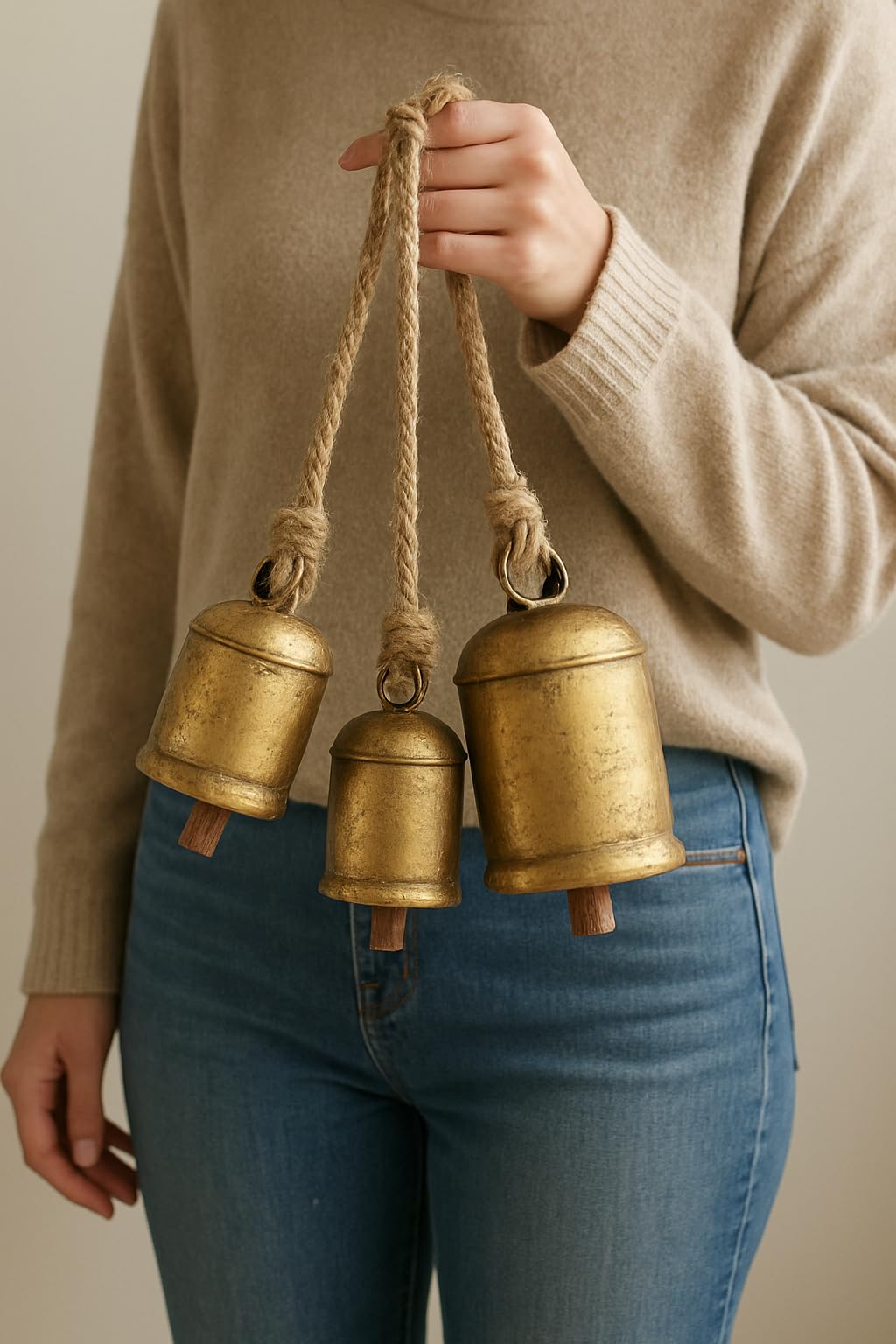 Royal sapphire Set of 3 Hanging Harmony Bells Garden Rustic Relaxing Tranquil Wind Chimes