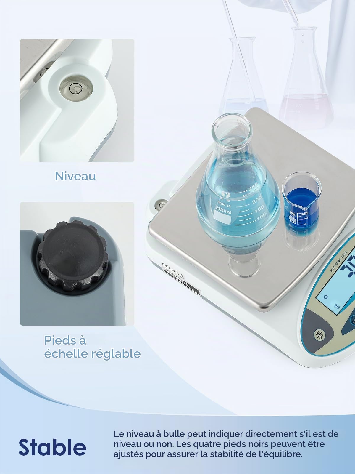 CGOLDENWALL Balance Analytique 5000g X 0,1g, Balance Labo Plateau Inox | Balance de Laboratoire Précision, Comptage, Tare & 13 Unités, Pré-Calibrée Prête à L'emploi, pour Lab, Industrie, Bijouterie