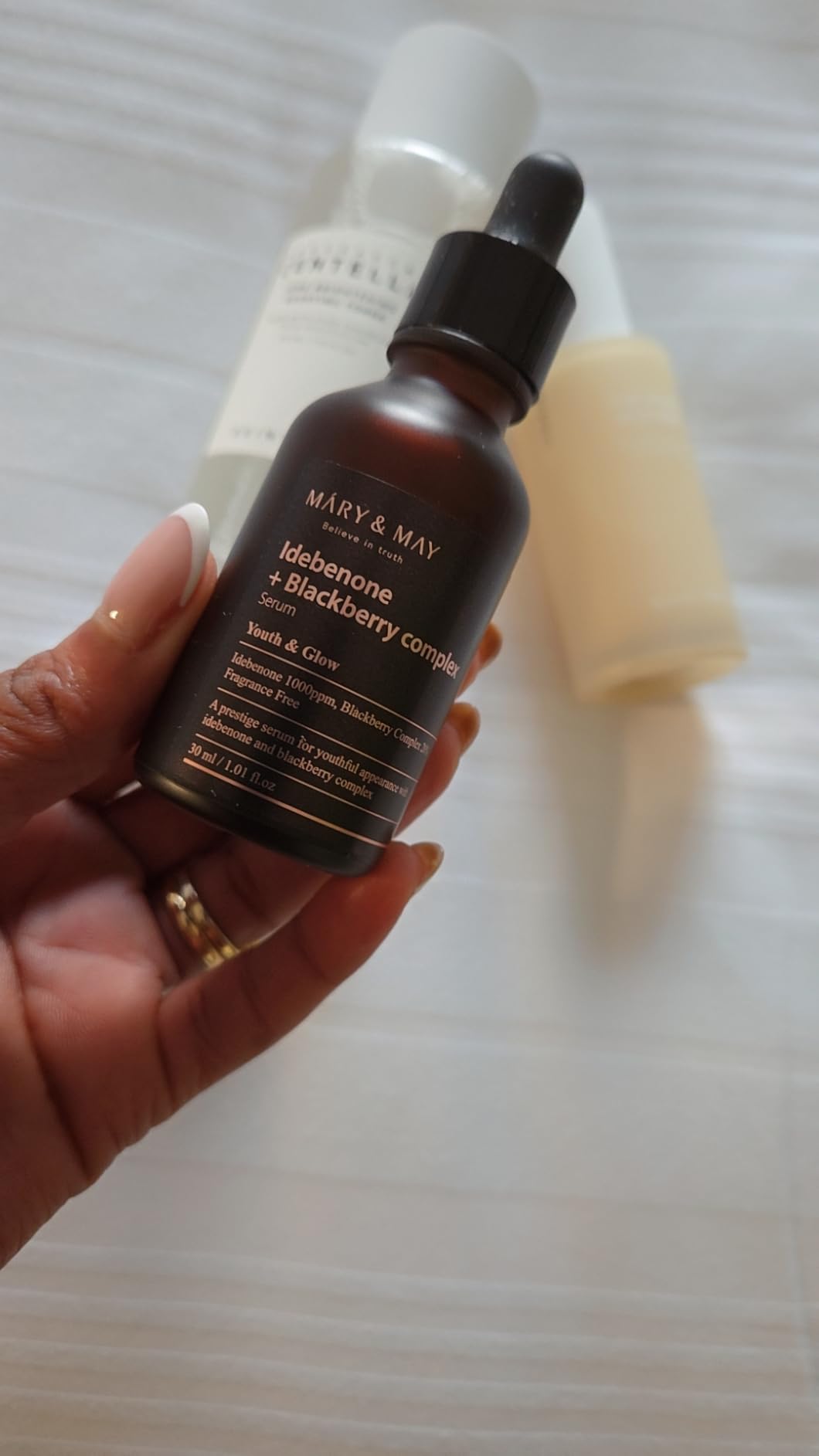 Mary&May Idebenone 1000ppm + Blackberry 20% Antioxidant Face Serum – Gentle Vitamin C Alternative for Fine Lines & Dullness, Fast-Absorbing, Non-Sticky, Fragrance-Free, EWG Verified, 1.01 fl oz