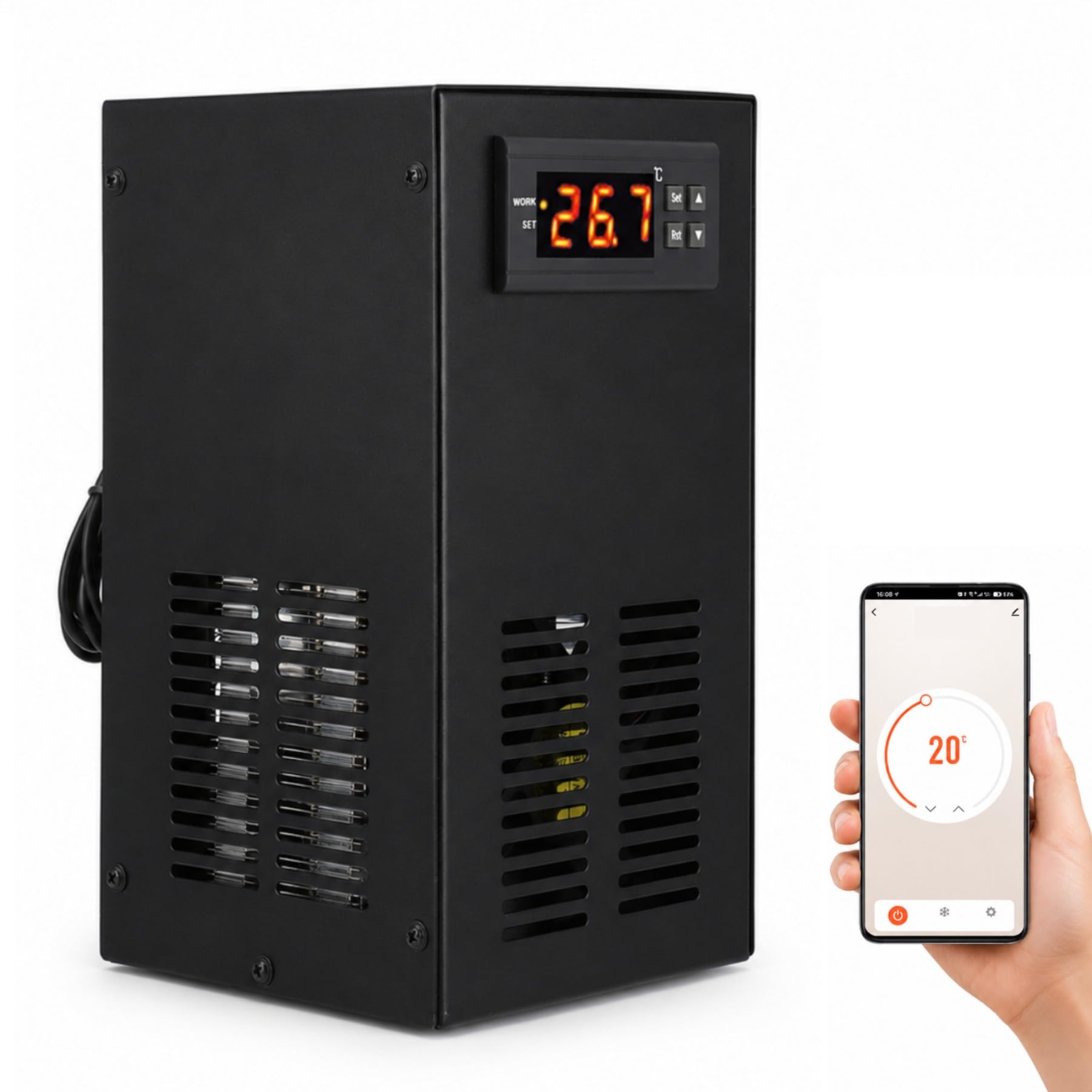 Enfriador de acuario con WiFi de 35 l para calefacción y