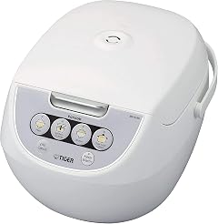 Tiger JBV-A18U-W 10-Cup Uncooked Micom Rice Cooker with Food Steamer Slow Cooker White