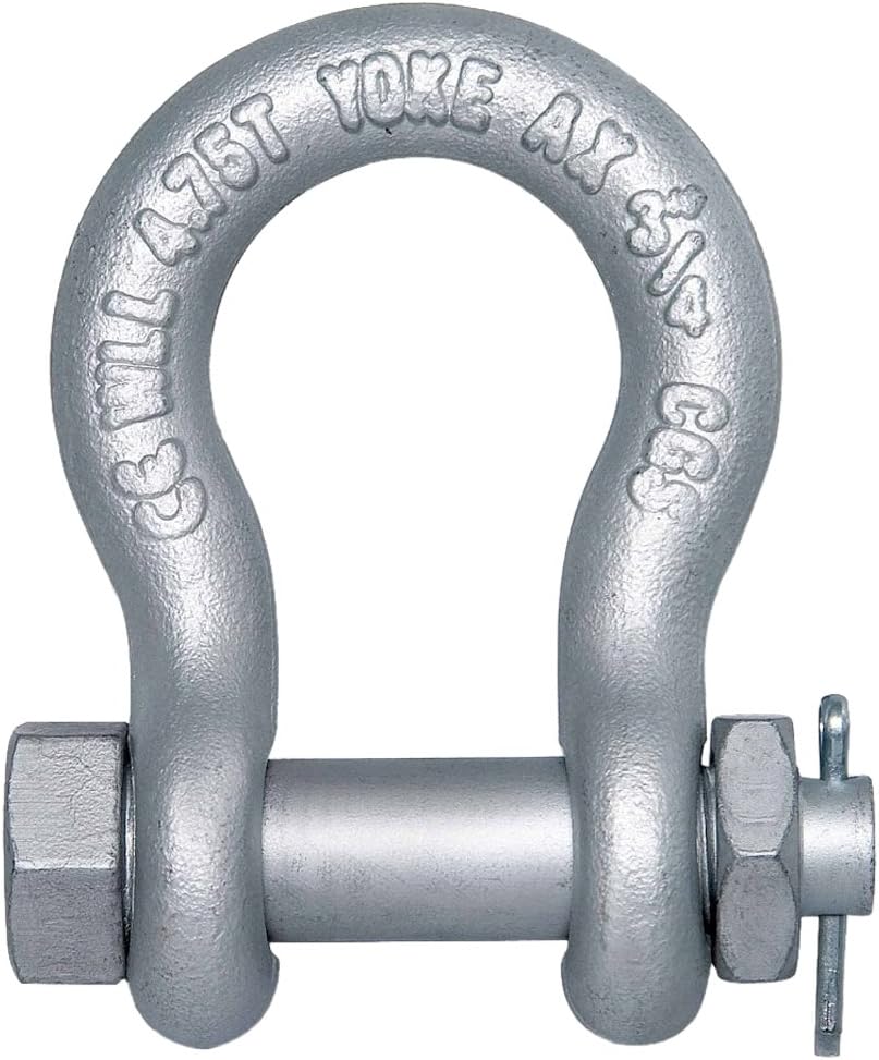 YOKE 8-838-19 Carbon Anchor Shackle with Bolt Pin, 3/4"