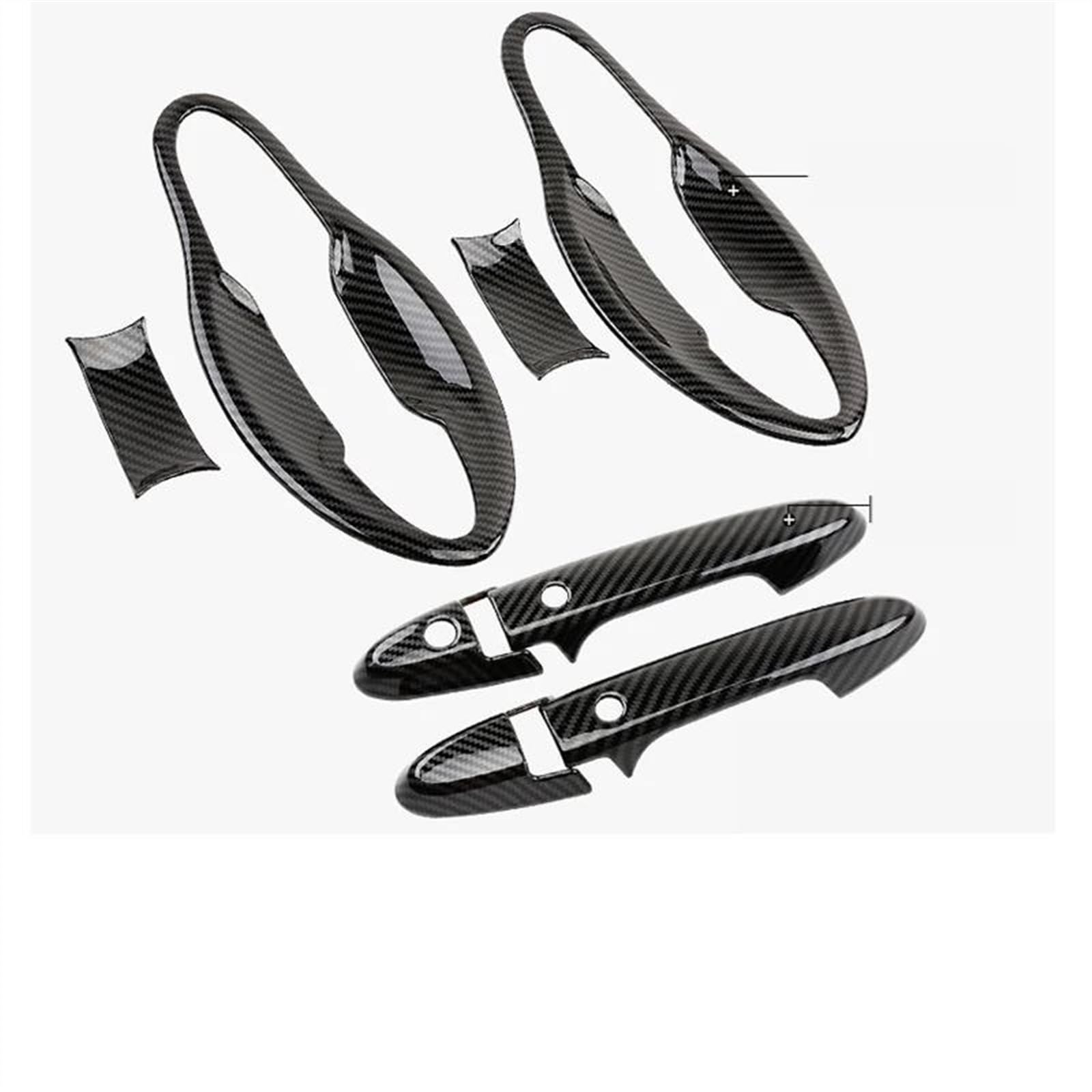Kjhopy Carbon E Carbon Fiber Chrome Car Door Handle Bowl Cover For Hrv Hr-V For Vezel 2014-2019 C287 Accessories Sticker Exterior Door Handle(Carbon E)