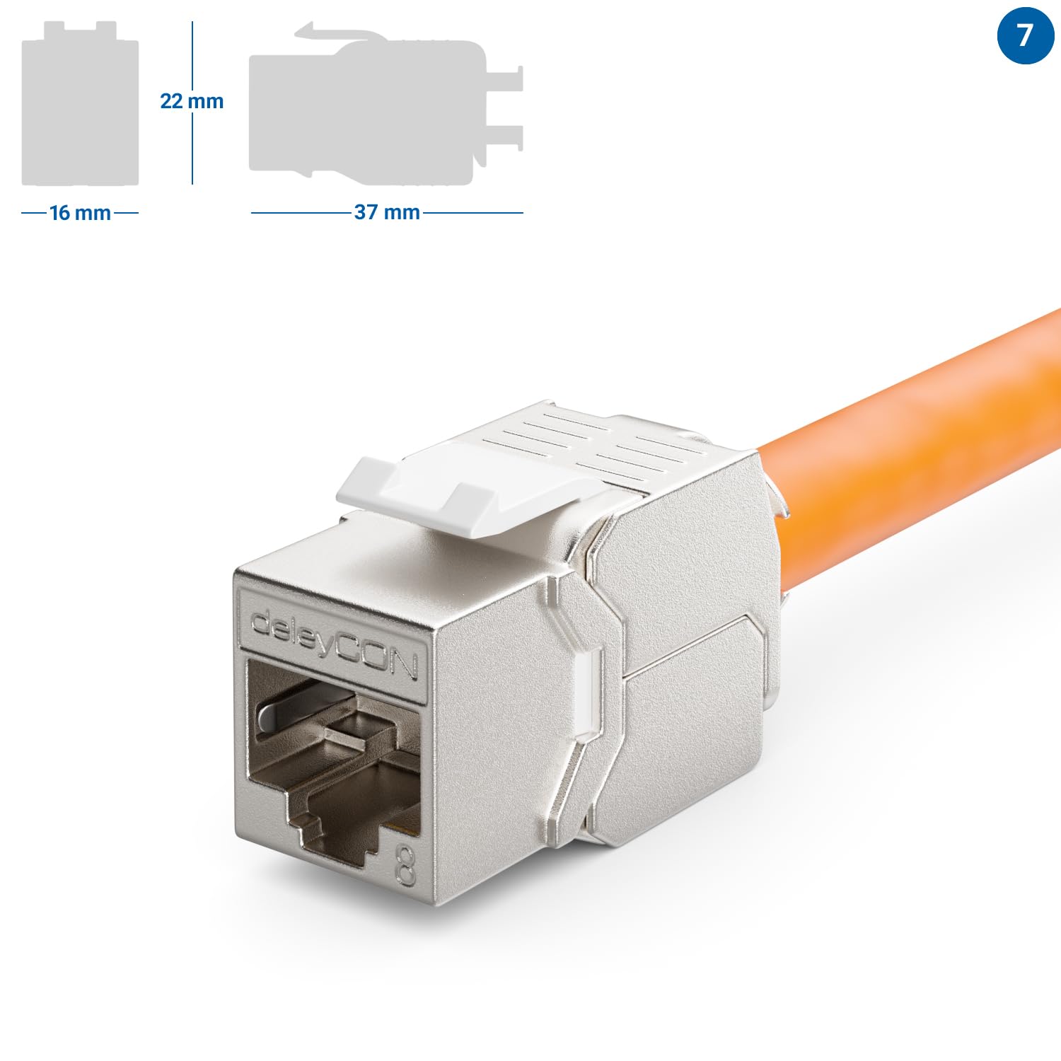 deleyCON 4x CAT 8 Keystone Jack Module Kabel Krosowy Kabel Sieciowy Optymalny dla CAT8 CAT7 CAT7a Kabel Instalacyjny Złącze Ekranowanie STP Gniazdo RJ45 Panel Krosowy Rozszerzenie Uchwytu Keystone