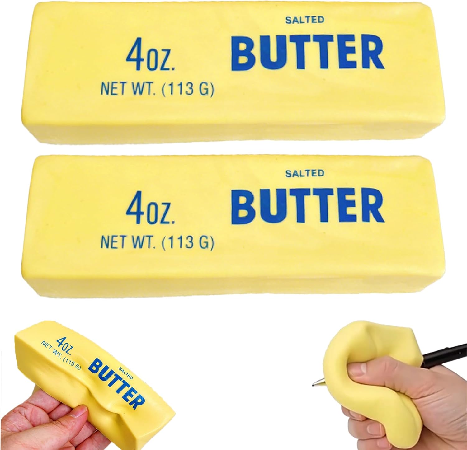 2 Pack Butter Squishy Toy,Realistic Butter Squishy Stick Set,Slow Rising Squishy Toys for Stress Relief,Soft Squeeze Toys for Adults,Squishy Food Fidget Toy,Relaxing Anxiety Relief Sensory Squishy Toy