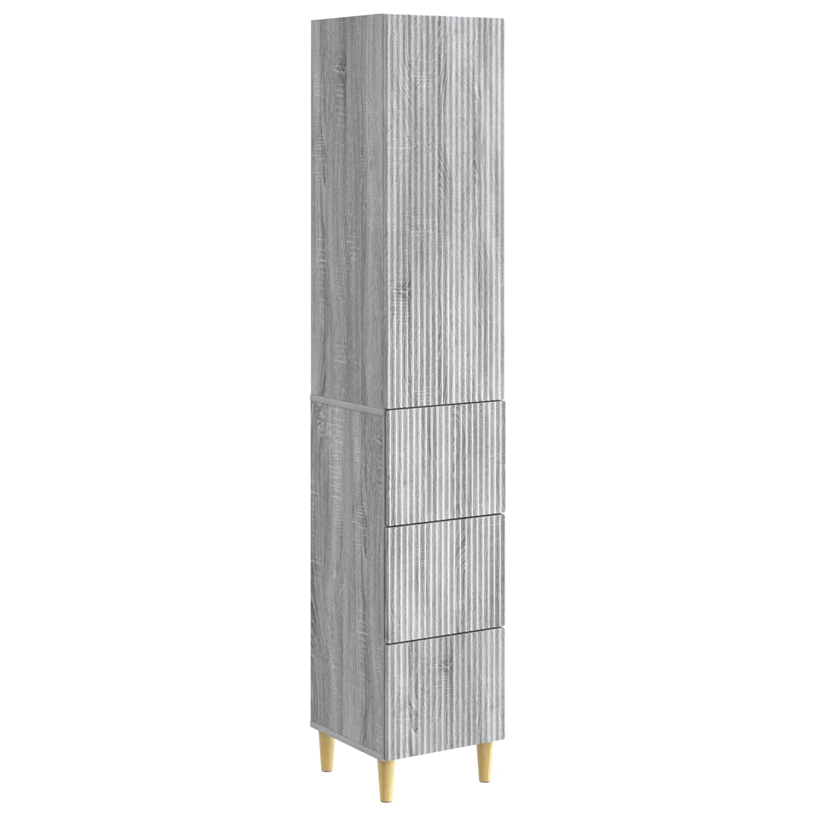 2-częściowy zestaw szaf Sonoma szary materiał drewnopochodny 33 x 34,5 x 90 cm, zajmuje mało miejsca do przechowywania, wszechstronne połączenie do salonu, jadalni, sypialni, na balkon i taras
