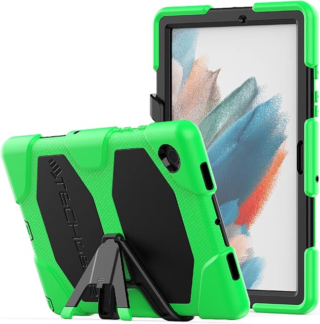 TECHGEAR G-SHOCK Case Fits Samsung Galaxy Tab A8 10.5" 2022 (SM-X200 / SM-X205) Tough Rugged HEAVY DUTY Armour Shockproof Impact Survival Case with Stand - Kids Schools Builders Workman Case - GREEN