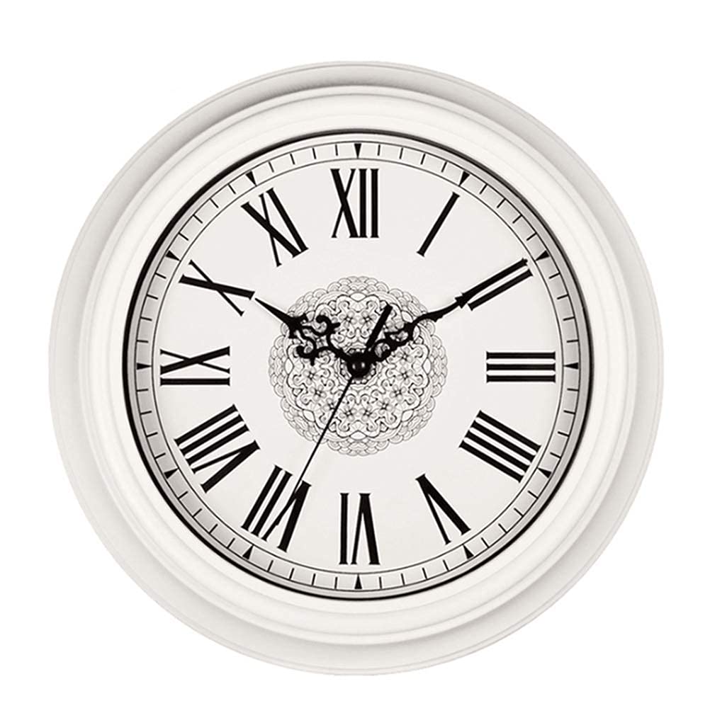 Grande horloge murale étanche pour embellir un patio extérieur avec chiffres romains rétro