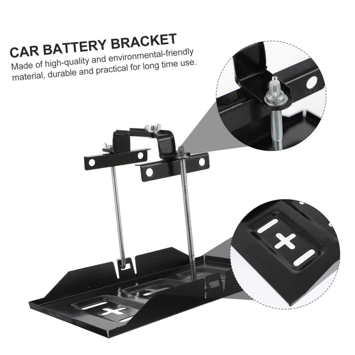 Support de Batterie Automobile 1 Set en Fer Noir