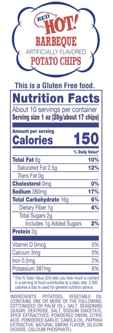 Better Made Special Family Size Potato Chips - 8 Pack - 8 x 8.5 oz Bags - Party Lunch Snacks (Red HOT BBQ) - Crispy, Crunchy, Salty Snacks Made From Fresh Potatoes - Gluten Free - Family Owned