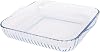 Argon Tableware Optical Square Glass Oven Dish - 30cm x 27.5cm - 1x Large Deep Baking Casserole Lasagne Roasting Roaster Cooking Tray Bowl | Microwave Safe, Freezer Safe