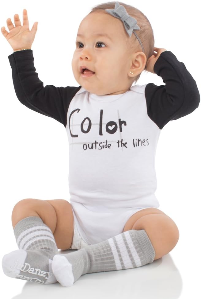 juDanzy 2 Pack of Baby, Toddler and Kids Knee High Tube Socks for Boys and Girls with Grips