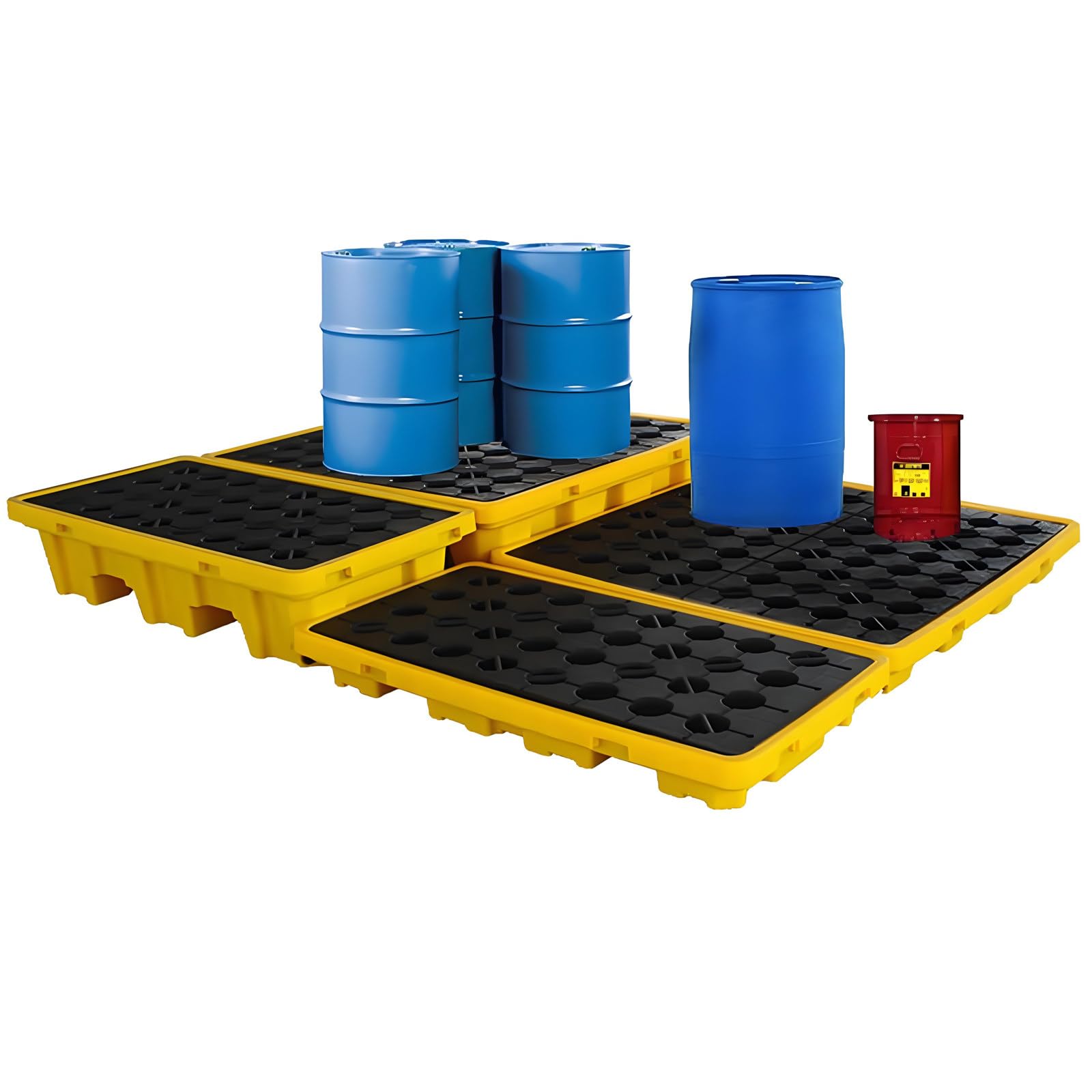 JKJZSALJ Spill-Proof Oil Tank Containment Tray, Leak-Proof Industrial Pallet Spill Platform, Modular Drum Spill Containment Solution, 130X68X30Cm Heavy-Duty Design,127×67×17cm