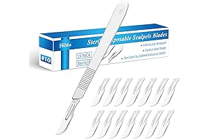 15 Pack Surgical Blades #10 with Stainless Steel Scalpel Handle